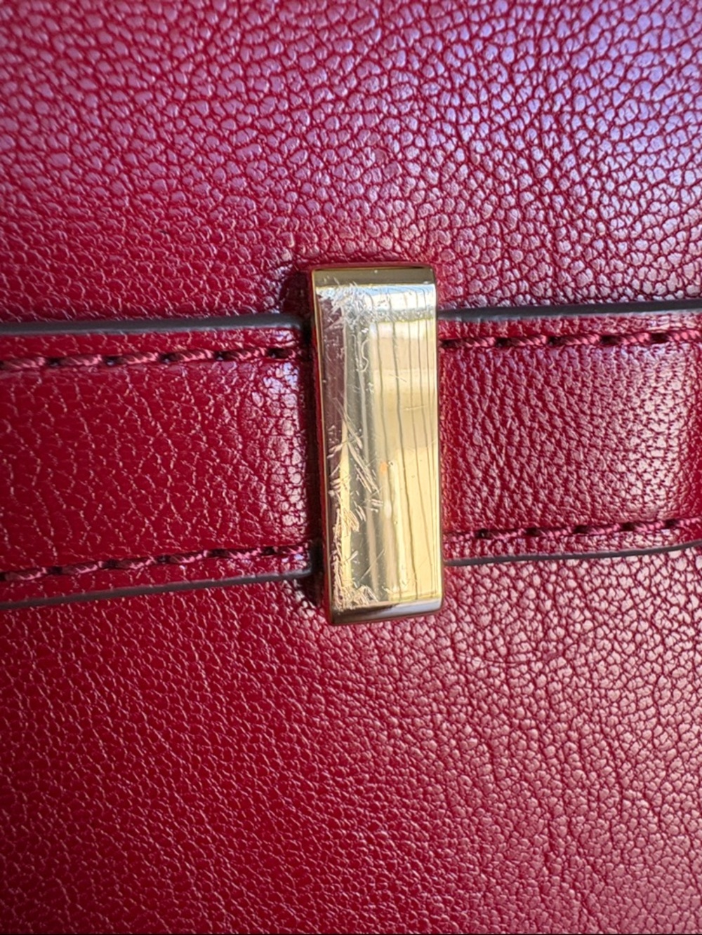 Tory Burch Red Leather Crossbody with Gold Hardware - Picture 9 of 16